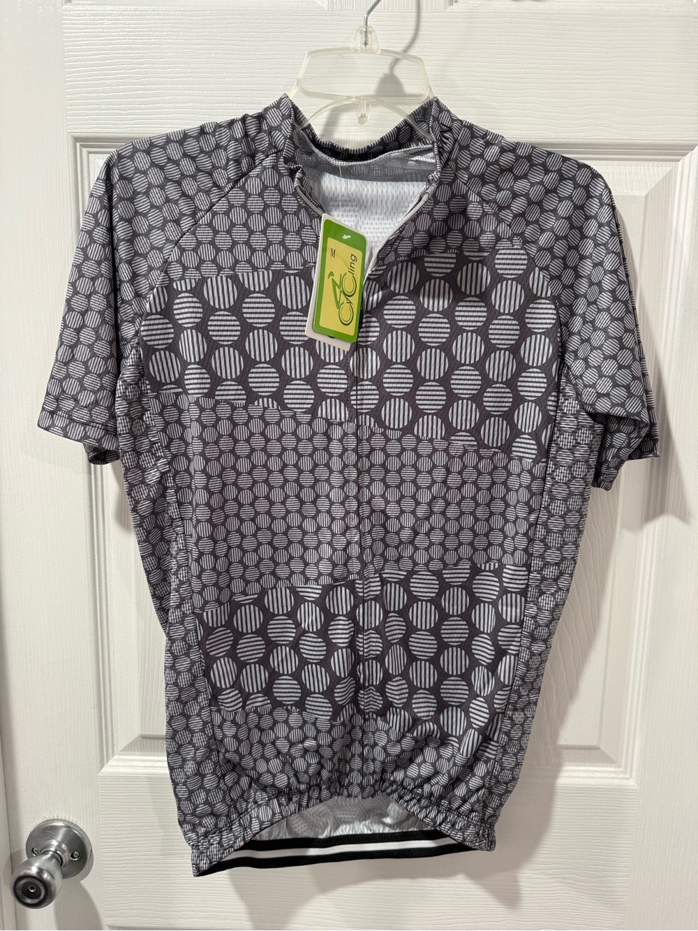 Men's Grey Patterned Short Sleeve Cycling Jersey